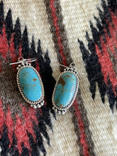 Load image into Gallery viewer, Navajo Royston Turquoise &amp; Ornate Sterling Silver Dangle Earrings