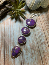 Load image into Gallery viewer, Navajo Purple Dream Mojave &amp; Sterling Silver Lariat Necklace