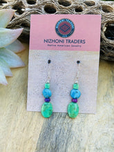 Load image into Gallery viewer, Navajo Sterling Silver and Kingman Turquoise Dangle Beaded Earrings