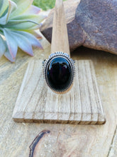 Load image into Gallery viewer, Navajo Sterling Silver &amp; Black Onyx Ring Size 13.5 Signed