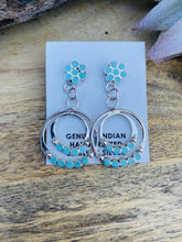 Load image into Gallery viewer, Zuni Sterling Silver &amp; Turquoise Dangle Earrings