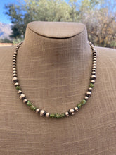 Load image into Gallery viewer, Navajo Sterling Silver &amp; Sonoran Gold Turquoise Beaded 18 Inch Necklace