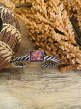 Load image into Gallery viewer, Navajo Pink Dream Mohave square &amp; Sterling Silver Square Cuff Bracelet