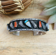 Load image into Gallery viewer, Vintage Navajo Multi Stone &amp; Sterling Silver Cuff Bracelet
