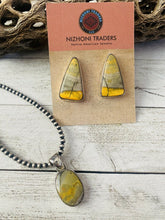 Load image into Gallery viewer, Navajo Bumblebee Jasper &amp; Sterling Silver Earring And Pendant Set