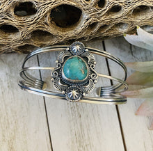 Load image into Gallery viewer, Navajo Kingman Turquoise &amp; Sterling Silver Cuff Bracelet