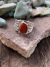 Load image into Gallery viewer, Navajo Natural Coral &amp; Sterling Silver Ring