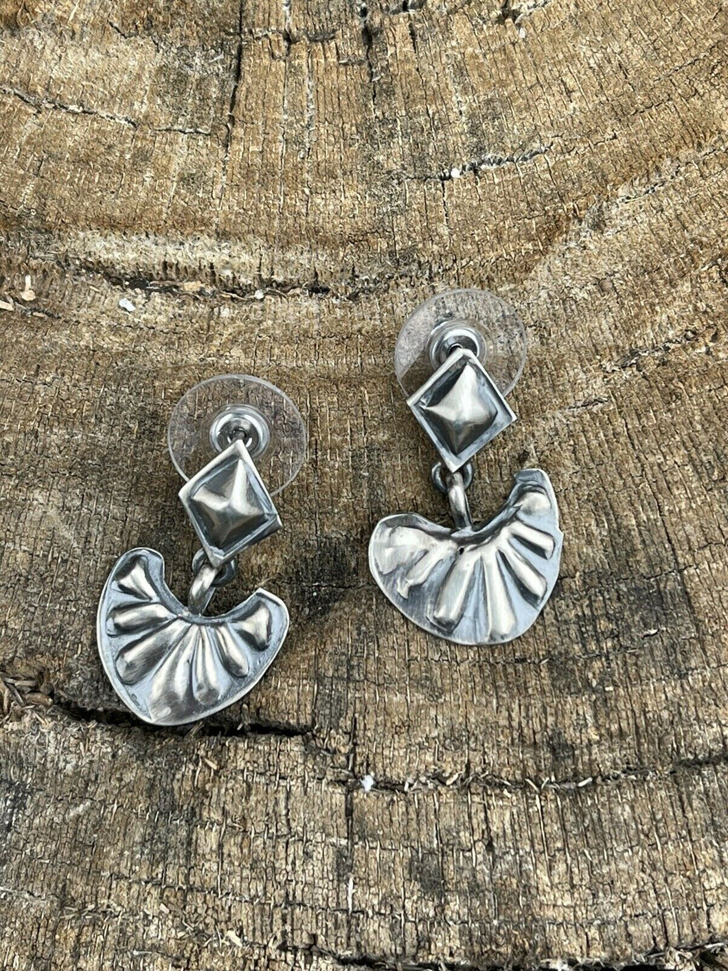 Navajo Sterling Silver Handmade Dangles Earrings