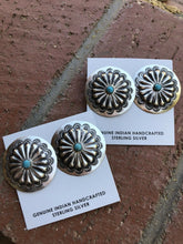 Load image into Gallery viewer, Navajo Sterling Silver &amp; Turquoise Concho Earrings
