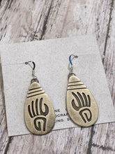 Load image into Gallery viewer, Navajo Sterling Silver Hand Stamped Bear Print Earrings