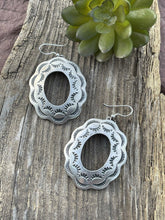 Load image into Gallery viewer, Beautiful Sterling Silver Open Ranch Circle Concho Dangle Earrings Chimney Butte