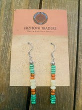 Load image into Gallery viewer, Navajo Sterling Silver Multi Stone Beaded Dangle Earrings