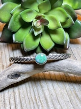 Load image into Gallery viewer, Navajo Sterling Silver Rope Twist Natural Turquoise Cuff Bracelet