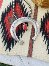 Load image into Gallery viewer, Navajo Sterling Silver &amp; Red Coral Naja Pendant By Martha Cayatineto
