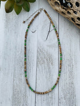 Load image into Gallery viewer, Navajo Jasper, Turquoise And Sterling Silver Beaded Necklace