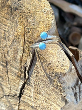Load image into Gallery viewer, Navajo Turquoise Double Stone &amp; Sterling Silver Adjustable Ring