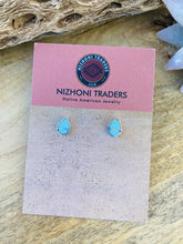 Load image into Gallery viewer, Zuni Sterling Silver &amp; Turquoise Inlay Tear Drop Stud Earrings