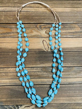 Load image into Gallery viewer, Vintage Old Pawn Navajo Turquoise &amp; Heishi 3-Strand Beaded Necklace
