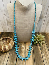 Load image into Gallery viewer, Vintage Old Pawn Navajo Natural Turquoise &amp; Sterling Silver Beaded Necklace