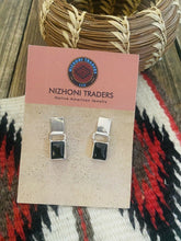 Load image into Gallery viewer, Navajo Sterling Silver And Black Onyx Stud Earrings