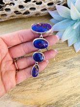Load image into Gallery viewer, Navajo Purple Mojave &amp; Sterling Silver 4 Stone Lariat Necklace