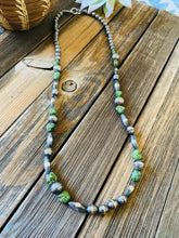Load image into Gallery viewer, Vintage Navajo Handmade Sterling Silver &amp; Turquoise Beaded Necklace