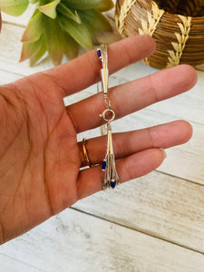 Navajo Lapis & Sterling Liquid Silver Beaded Bracelet