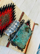 Load image into Gallery viewer, Navajo Tibetan Turquoise &amp; Sterling Silver Cuff Bracelet Signed