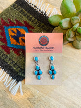 Load image into Gallery viewer, Navajo Kingman Turquoise &amp; Sterling Silver Dangle Earrings