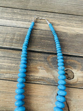 Load image into Gallery viewer, Navajo Turquoise &amp; Sterling Silver Tufa Cast Star Beaded Necklace