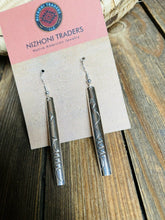 Load image into Gallery viewer, Navajo Sterling Silver Walking Stick Dangle Earrings