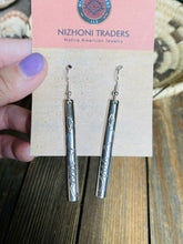 Load image into Gallery viewer, Navajo Sterling Silver Walking Stick Dangle Earrings