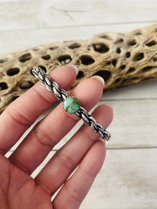 Navajo Sterling Cuff & Royston Turquoise Twisted Cuff Bracelet