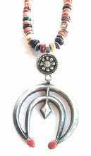 Load image into Gallery viewer, Navajo Sterling Silver &amp; Spiny Oyster Naja Necklace Signed