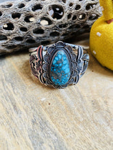 Load image into Gallery viewer, Navajo Turquoise &amp; Sterling Silver Cuff Bracelet By Sheila Tso