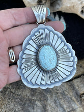 Load image into Gallery viewer, Navajo Dry Creek Turquoise Stone &amp; Sterling Silver Pendant Signed