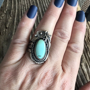 Navajo Royston Turquoise & Sterling Silver Ring Size 5. By Artist R. H