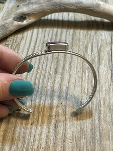 Navajo Square Purple Spiny Sterling Silver Bracelet Rope Style Cuff