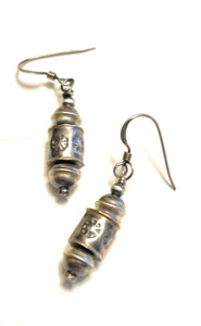 Navajo Handmade Sterling Silver Dangle Bead Earrings