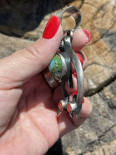 Load image into Gallery viewer, Navajo Sterling Silver Sonoran Mountain Turquoise Spiny Naja Pendant