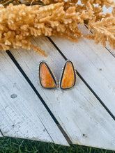 Load image into Gallery viewer, Handmade Sterling Silver &amp; Orange Spiny Oyster Post Earrings