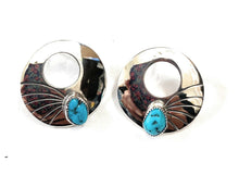 Load image into Gallery viewer, Navajo Sterling Silver &amp; Turquoise Post Earrings