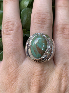 Navajo Royston Turquoise & Sterling Silver Men’s Ring