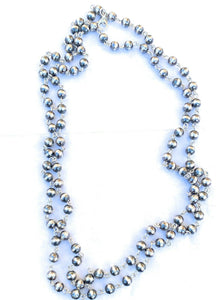 Navajo Sterling Silver Navajo Pearl Beaded Necklace 60 Inch