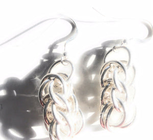 Navajo Sterling Silver Chain Link Dangle Earrings