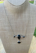 Load image into Gallery viewer, Navajo Handmade Sterling Silver &amp; Black Onyx Necklace Signed