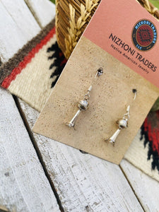 Navajo Sterling Silver Blossom Dangle Earrings