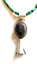 Load image into Gallery viewer, Navajo Handmade Sterling Silver  Turquoise Blossom Pendant Signed