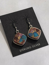 Load image into Gallery viewer, Navajo Pink Dream Mohave &amp; Sterling Square Delight Dangle Earrings