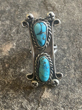 Load image into Gallery viewer, Navajo Turquoise &amp; Sterling Silver Ring Sz 5.5